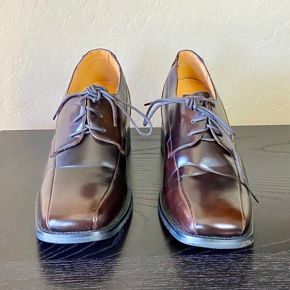 Height Increased Brown Leather Dress Shoes - Picture 4 of 10